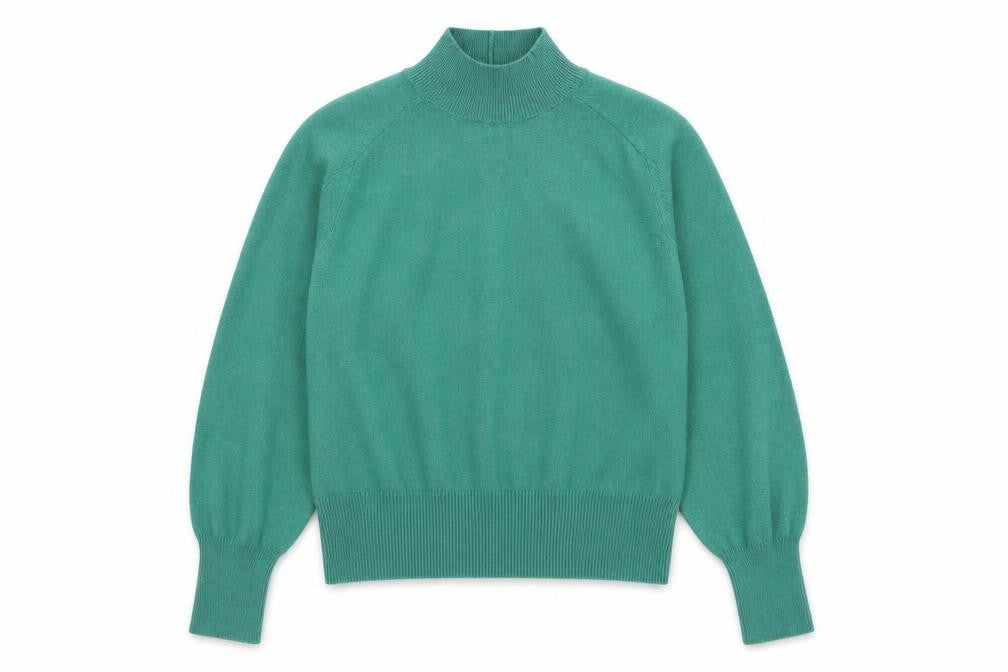 Next Women's Green Mock Neck Wool Blend Pullover Jumper Size 12