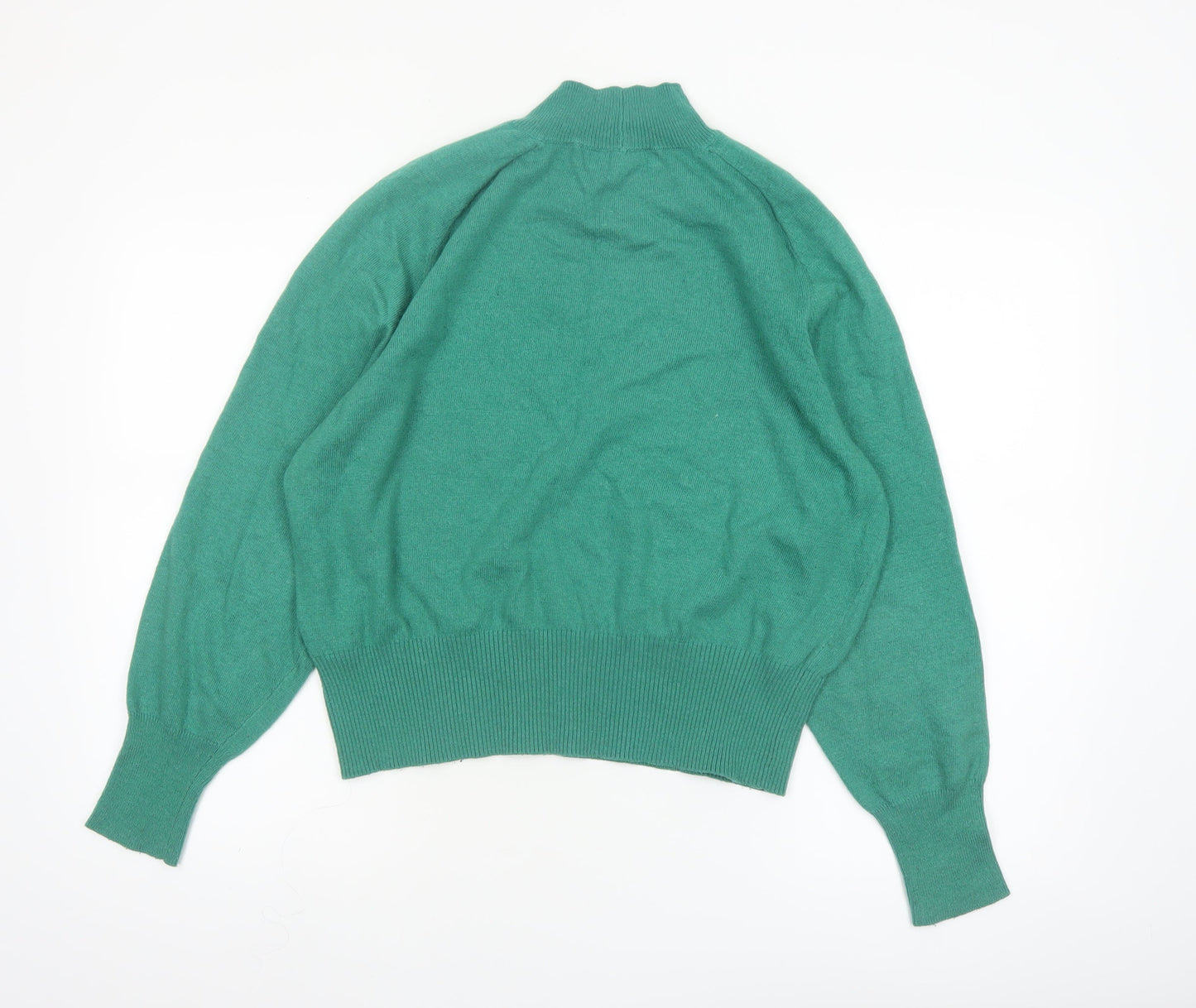 Next Women's Green Mock Neck Wool Blend Pullover Jumper Size 12