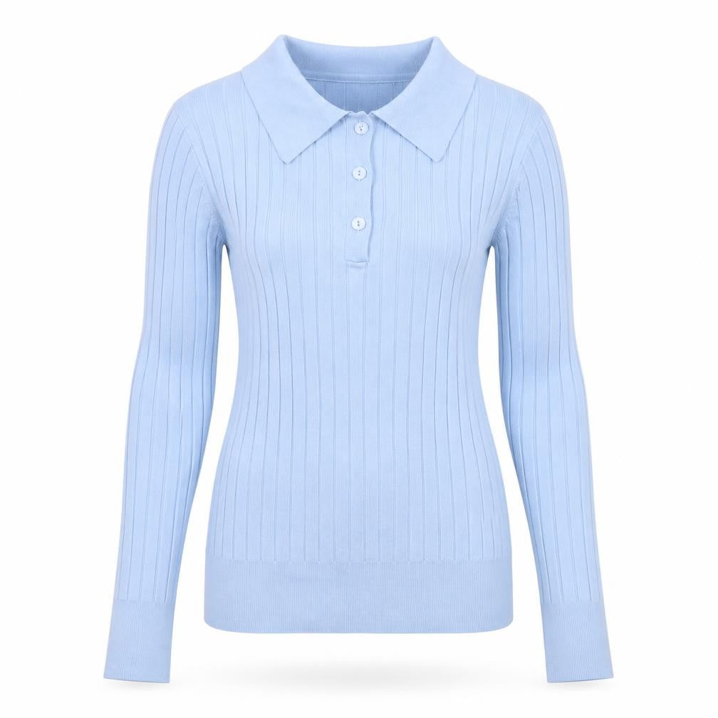 Primark Women’s Blue Collared Henley Knit Jumper Size S