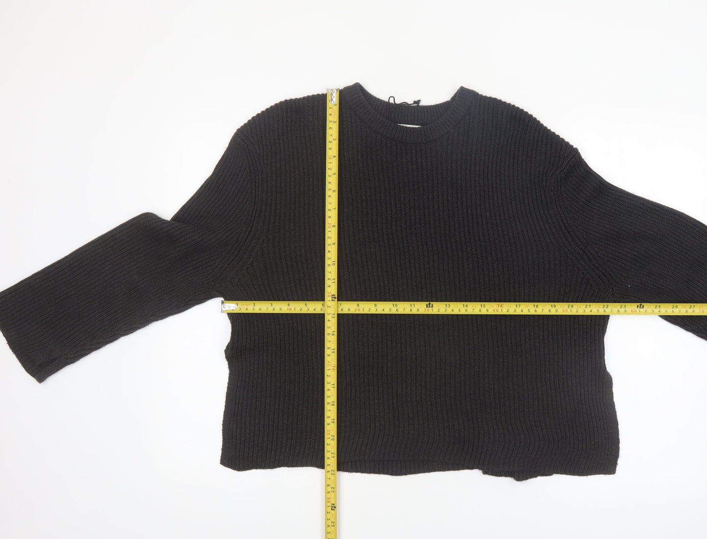 Pull&Bear Women’s Black Chunky Knit Pullover Jumper Size S