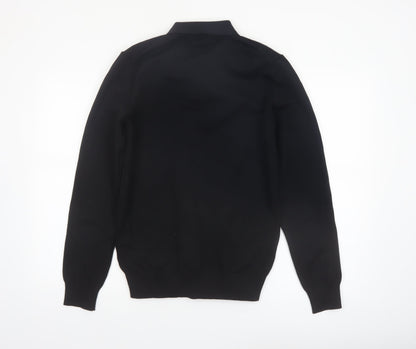 River Island Men’s Black Collared Half Zip Jumper Size M