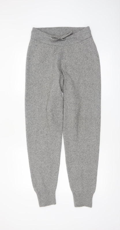 H&M Women’s Grey Knit Jogger Trousers Size S Wool Blend