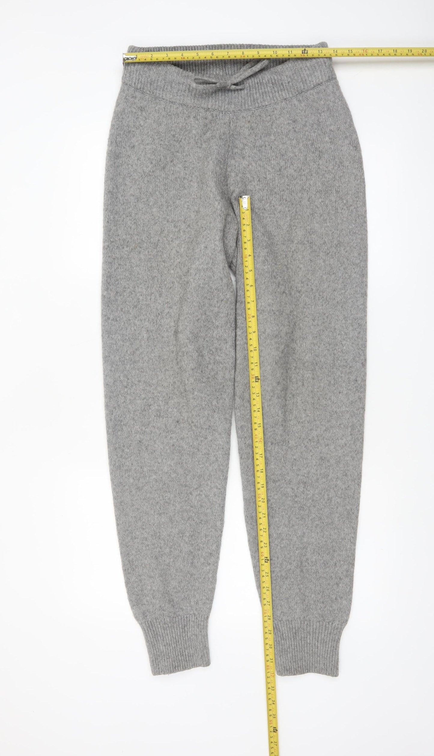 H&M Women’s Grey Knit Jogger Trousers Size S Wool Blend