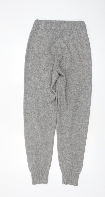 H&M Women’s Grey Knit Jogger Trousers Size S Wool Blend