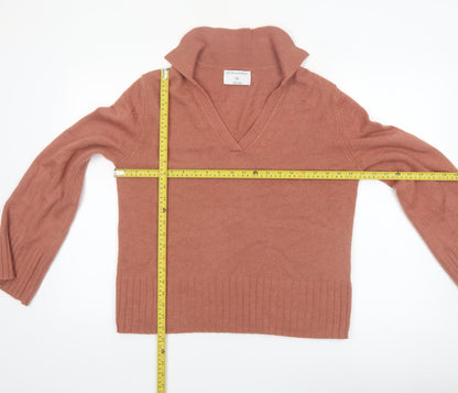 Primark Women Brown V-Neck Knit Jumper Size M Long Sleeve
