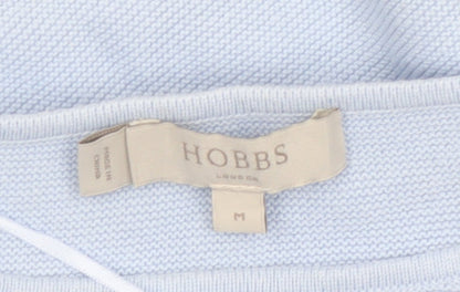 Hobbs Women's Blue Cotton Crew Neck Long Sleeve Jumper Size M