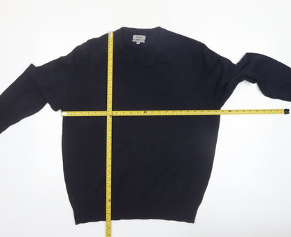 George Mens Black Cotton Rich V-Neck Pullover Jumper XL