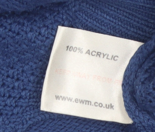 ISLE Essentials Women's Blue Cable-Knit V-Neck Jumper Size S 10-12
