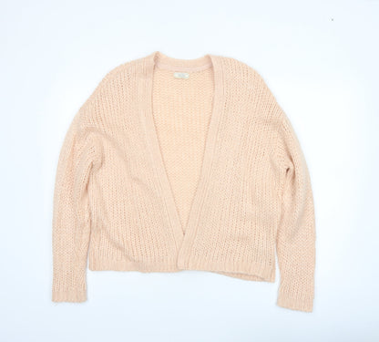 Fat Face Women Beige Chunky Knit Cardigan M Acrylic Wool Alpaca