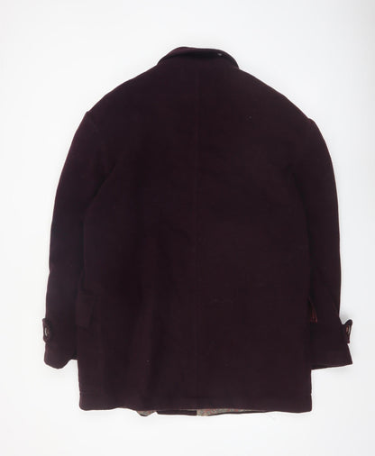 Franco Ancona Men's Brown Wool Overcoat Size 50 Classic Smart