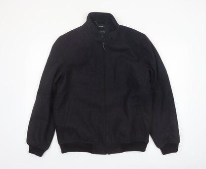 Claiborne Men's Black Wool Blend Bomber Jacket Size S