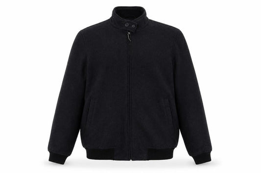 Claiborne Men's Black Wool Blend Bomber Jacket Size S