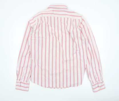 Abercrombie & Fitch Men’s Pink Striped Long Sleeve Cotton Shirt L