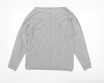 Laura Ashley Women Grey Feather Knit Pullover Jumper Size 10