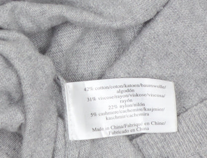 Laura Ashley Women Grey Feather Knit Pullover Jumper Size 10