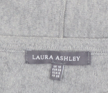 Laura Ashley Women Grey Feather Knit Pullover Jumper Size 10