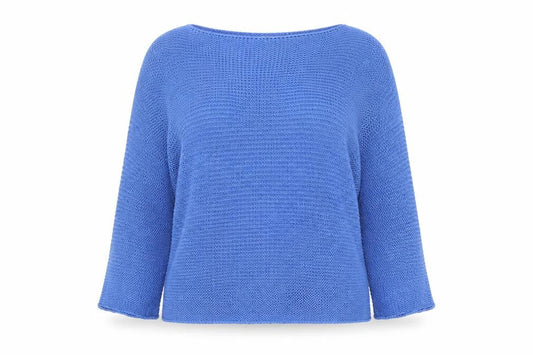 Carina Ricci Women's Blue Knit Boat Neck Pullover Jumper Size M