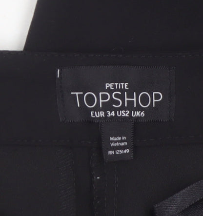 Topshop Petite Black Ankle Slim Trousers Women’s Size 6