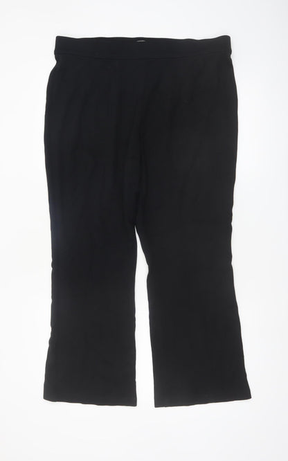 Marks and Spencer Women's Black Size 18 Straight Leg Stretch Trousers