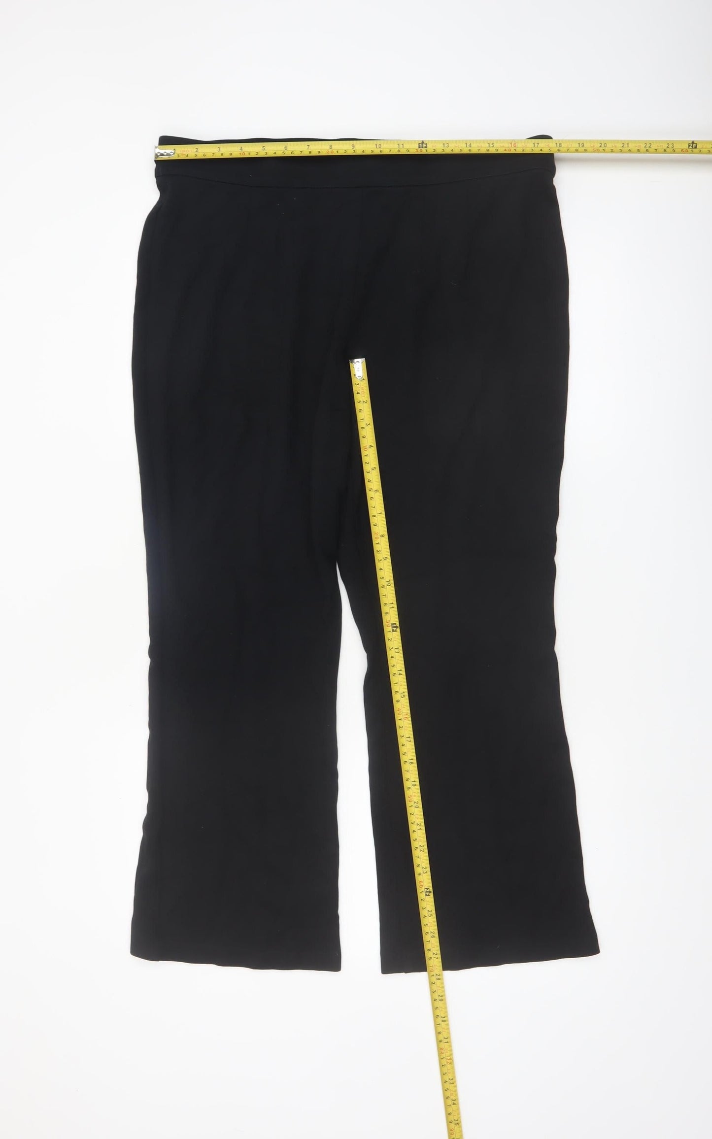 Marks and Spencer Women's Black Size 18 Straight Leg Stretch Trousers