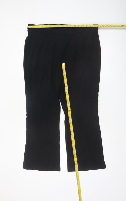 Marks and Spencer Women's Black Size 18 Straight Leg Stretch Trousers