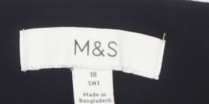 Marks and Spencer Women's Black Size 18 Straight Leg Stretch Trousers