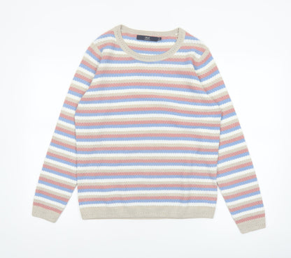 Isle Essentials Women's Multicoloured Striped Acrylic Jumper S 10–12