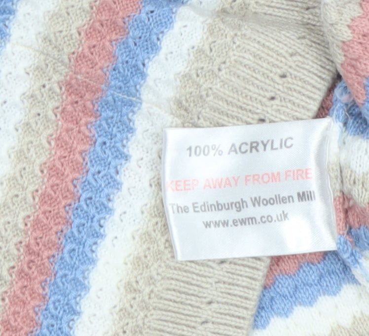 Isle Essentials Women's Multicoloured Striped Acrylic Jumper S 10–12