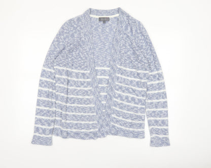 Marks and Spencer Per Una Women’s Blue Striped Open Knit Cardigan Size 14