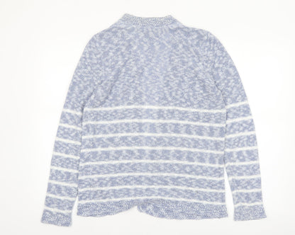 Marks and Spencer Per Una Women’s Blue Striped Open Knit Cardigan Size 14