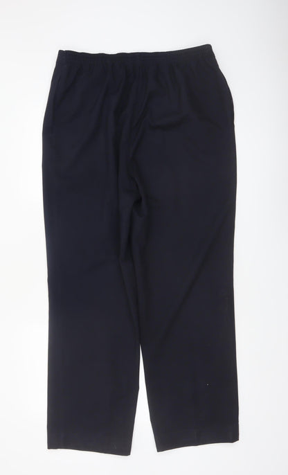 Marks and Spencer Womens Black Size 18 Long Straight Leg Trousers