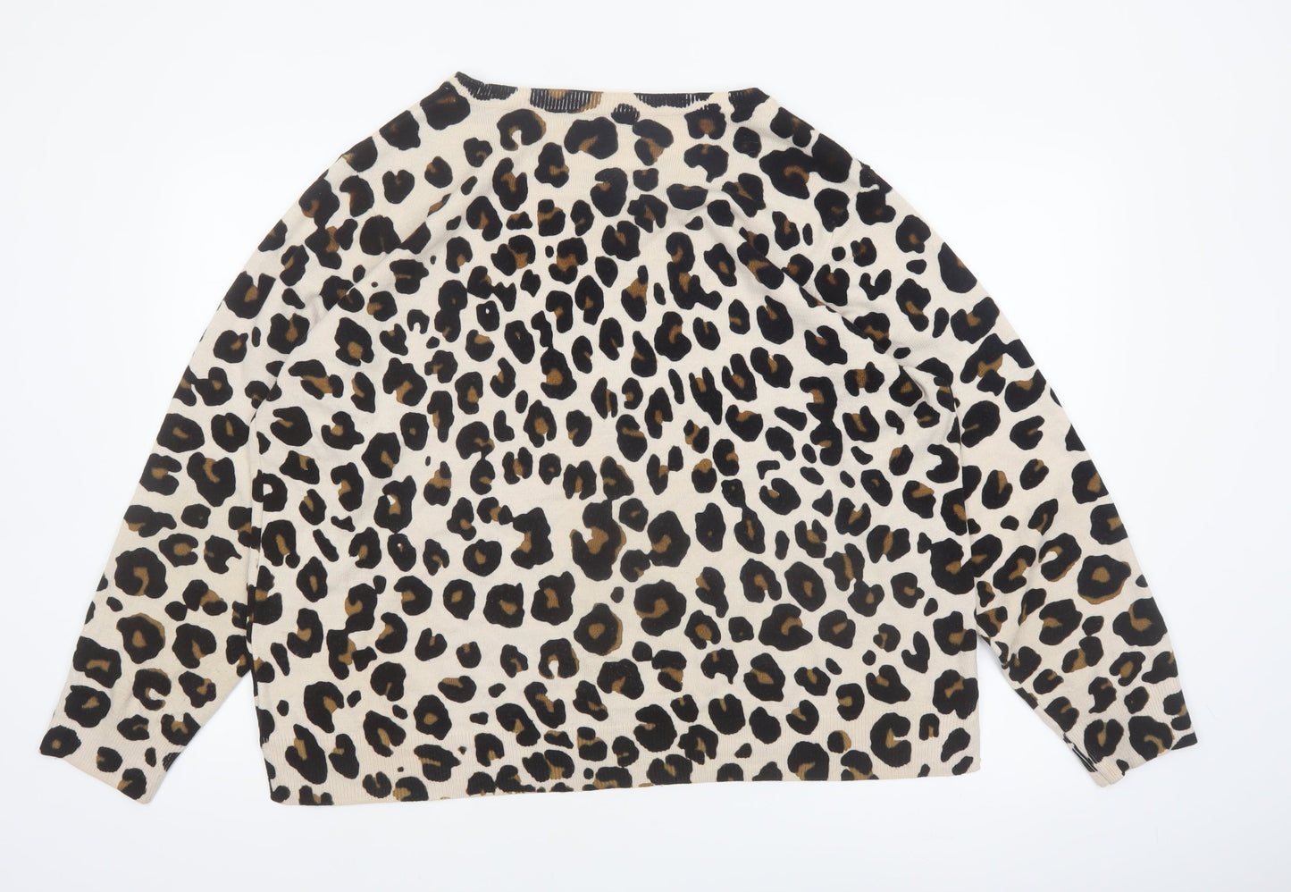 Marks and Spencer Women’s Beige Leopard Print Pullover Jumper Size 22