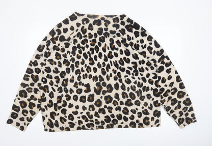 Marks and Spencer Women’s Beige Leopard Print Pullover Jumper Size 22