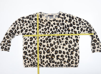 Marks and Spencer Women’s Beige Leopard Print Pullover Jumper Size 22