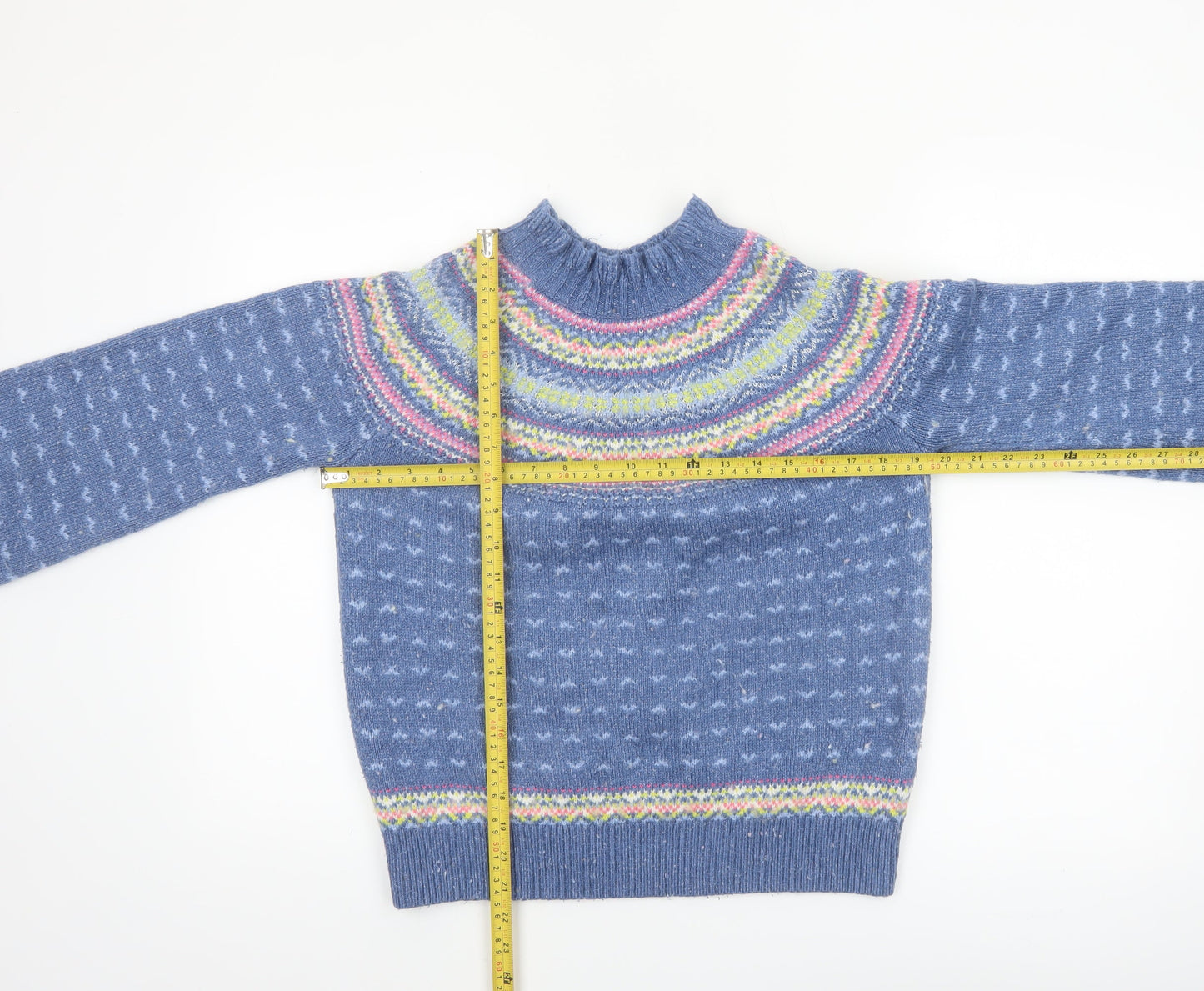 Marks and Spencer Per Una Women Blue Fair Isle Jumper Size 10