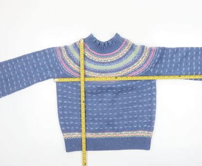 Marks and Spencer Per Una Women Blue Fair Isle Jumper Size 10
