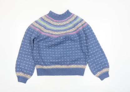 Marks and Spencer Per Una Women Blue Fair Isle Jumper Size 10