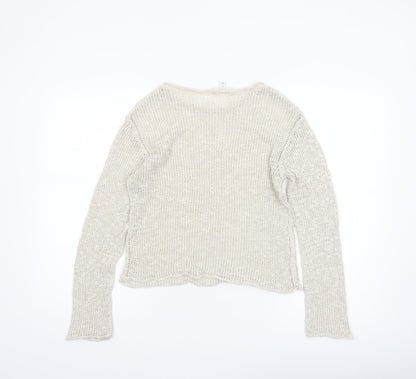 Marks and Spencer Women Beige Long Sleeve Knit Jumper XS