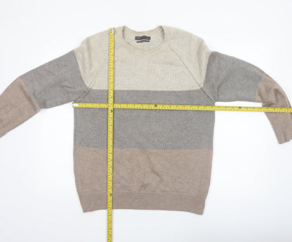Marks and Spencer Mens Multicoloured Wool Alpaca Crew Neck Jumper Size M
