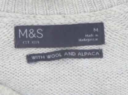 Marks and Spencer Mens Multicoloured Wool Alpaca Crew Neck Jumper Size M