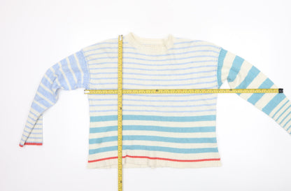 White Stuff Women's Multicoloured Striped Wool Blend Jumper UK 14