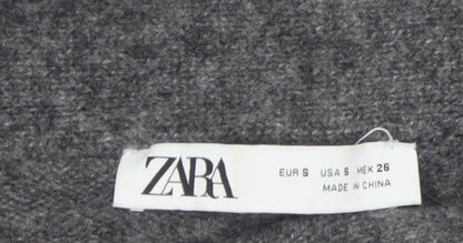 ZARA Women Grey Cowl Neck Beaded Knit Jumper Size S
