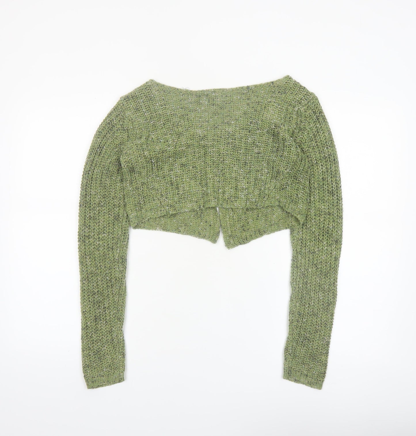 Urban Outfitters Women Green Open-Knit V-Neck Cardigan M