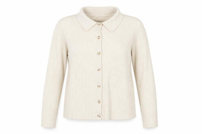 Hush Womens Beige Collared Button Knit Cardigan XL