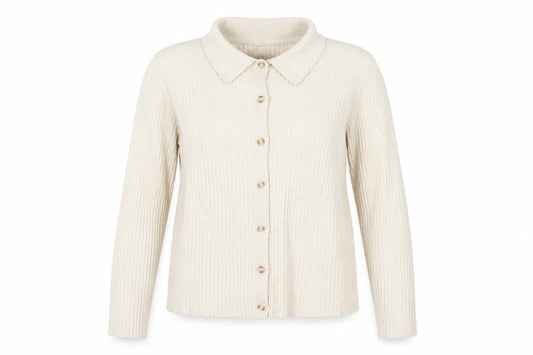 Hush Womens Beige Collared Button Knit Cardigan XL