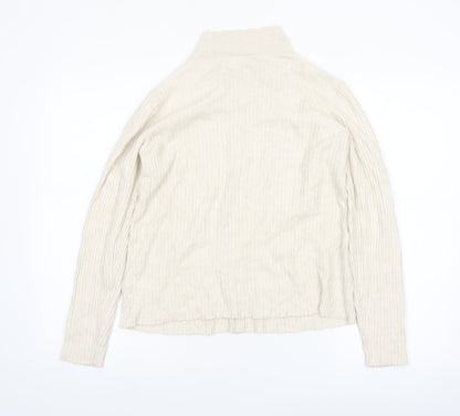 Hush Womens Beige Collared Button Knit Cardigan XL