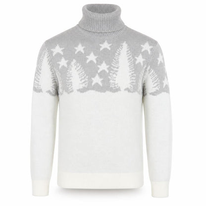 boohooMAN Men’s Grey Roll Neck Christmas Jumper Size S