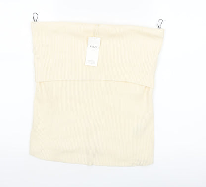 Marks and Spencer Women’s Ivory Ribbed Strapless Knit Tank Top Size 22