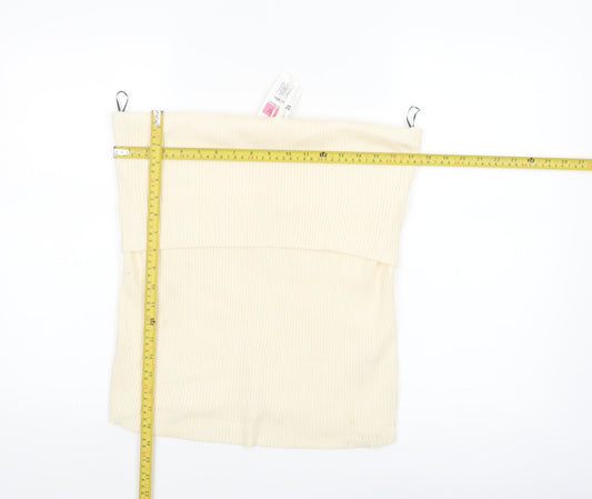 Marks and Spencer Women’s Ivory Ribbed Strapless Knit Tank Top Size 22