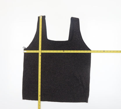 Tu Women’s Black Glittery Camisole Tank Top Size 24 Plus Stretch Knit